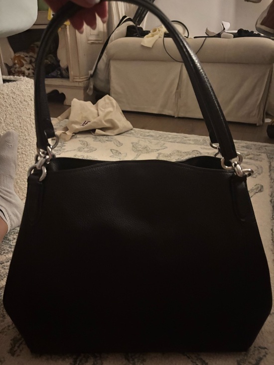 Coach Black Pebbled Leather Shoulder Bag with Silver Hardware - Picture 11 of 11